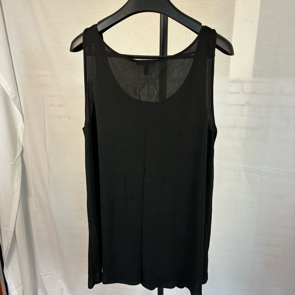 Eileen Fisher 100% Silk Black Long Tank XL - Picture 5 of 7